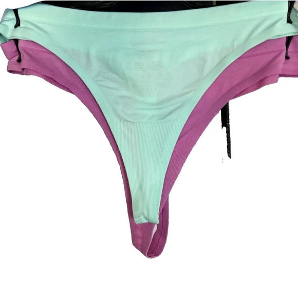 Free People M/L Bright Color Combo Seamless Low-Rise No Show Thong Panties 3-Pk - Picture 4 of 5